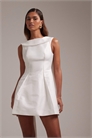 Свадебное платье-мини с воротником-стойкой артикул 151899012