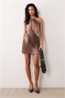 Мини-платье Veslina с вырезом «ключевая дырка» и завязками на шее артикул 155589506