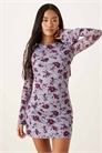 Платье Sevila с длинными рукавами и флоковым принтом «Лотос» артикул 150703698