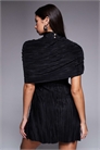 Мини-платье с плиссированной накидкой и вшитым воротником артикул 155128343