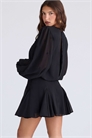 Мини-платье из жоржетта с черной отделкой из бисера от Gianna артикул 153687827