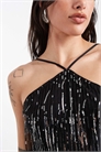 Мини-платье с кисточками и пайетками, с завязками за шеей артикул 149727289