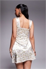 Берлинское атласное мини-платье с квадратным вырезом и кружевной отделкой артикул 141415087
