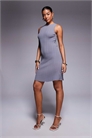 Мини-платье из тонкого трикотажа без рукавов с открытой спиной артикул 140373414