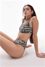 Бикини с высокой талией и абстрактным принтом артикул 131223718