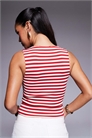 Топ с двойной скульптурной отделкой и квадратным вырезом в красно-белую полоску Back In Time артикул 140137356