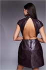 Мини-платье из полиуретана с элементами корсажа артикул 147695557