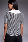 Трикотажный топ Tristar с контрастным воротником в черно-белую полоску артикул 146141156