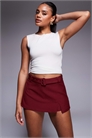 Мини-юбка-шорты с резинкой на талии и боковым разрезом артикул 148071661