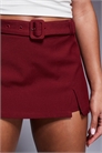 Мини-юбка-шорты с резинкой на талии и боковым разрезом артикул 148071661
