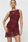 Мини-платье Molita из сетчатого материала без рукавов с асимметричным подолом с оборками артикул 141415090
