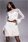 Мини-юбка с вышивкой и оборками co-ord артикул 140392985
