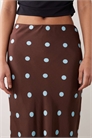 Юбка средней длины из атласа с кружевом в горошек артикул 153786595