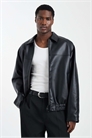 Куртка из искусственной кожи свободного кроя артикул 153749403