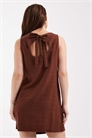 Мини-платье с завязками из смесовой ткани артикул 152320250