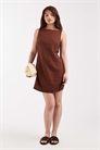 Мини-платье с завязками из смесовой ткани артикул 152320250
