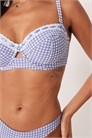 Бюстгальтер-бикини с косточками и клетчатым принтом артикул 150782817