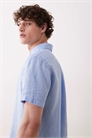 Рубашка с коротким рукавом из льна с логотипом артикул 154032184