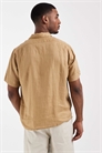 Рубашка из льна с коротким рукавом и логотипом артикул 154032177