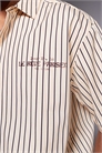 Рубашка свободного кроя в крупную полоску с принтом на груди co-ord артикул 148664153
