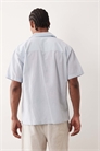 Рубашка с короткими рукавами из смесовой ткани с добавлением льна артикул 153910387