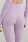 Леггинсы из шерсти с ребристой текстурой нежно-лавандового цвета артикул 154017185