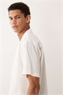 Рубашка с короткими рукавами из смешанного льна артикул 155596618