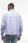 Рубашка с контрастным воротником и длинными рукавами артикул 154837393