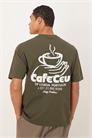 Футболка свободного кроя с принтом в виде чашки кофе артикул 151183548