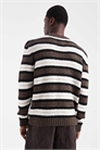 Свитер с логотипом на груди из уютного трикотажа в полоску артикул 151338330