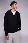 Свитер из фактурного трикотажа с воротником-поло и свободным кроем от Spiro, черный артикул 148444496