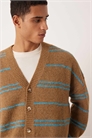 Вязаный кардиган свободного кроя в полоску артикул 147696171