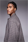 Рубашка свободного кроя из смешанной шерсти с мелким клетчатым узором артикул 149275469