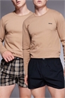 Набор из 2 пар боксеров: в клетку и однотонные, с персиковым оттенком артикул 139075341