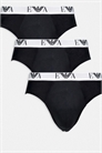 Три пары трусов с контрастным логотипом артикул 148999303