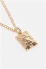 Универсальное колье с подвеской в виде шахматной доски, выполненное в золотом цвете артикул 142509804
