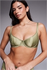 Бюстгальтер с косточками из чистой атласной ткани цвета папоротника артикул 151635173