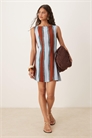 Мини-платье с V-образным вырезом из смесовой ткани артикул 149153461