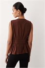Топ с завязками спереди из смешанного льна с рюшами co-ord артикул 153976907