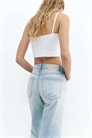 Джинсы с прямыми брючинами и заниженной талией артикул 156477125