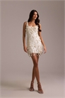 Мини-платье, полностью украшенное жемчугом артикул 152236315