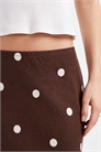 Юбка средней длины из смешанного льна в горошек артикул 155394024