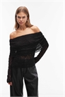 Топ с кружевной отворотом и открытыми плечами артикул 150198722