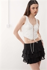 Топ-корсет с оборками по краю и шнуровкой артикул 142805734