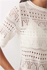 Топ с открытой вязкой и полурукавами, связанный крючком артикул 153118739