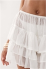 Мини-шорты из пляжного шифона с контрастной добби-отделкой и оборками артикул 142430355