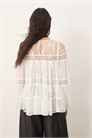 Топ с рукавами-буфантами и кружевной отделкой, с завязками артикул 137847186