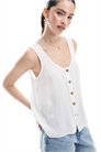 Топ без рукавов с пуговицами артикул 141726547