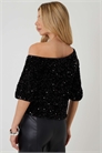 Топ из велюра с пайетками и V-образным вырезом артикул 152719803