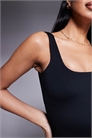 Комбинезон с квадратным вырезом и встроенным бюстгальтером, черный артикул 139023900